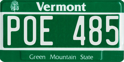 VT license plate POE485