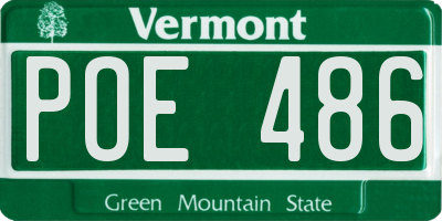 VT license plate POE486