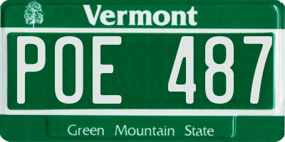 VT license plate POE487