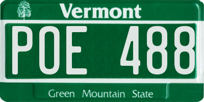VT license plate POE488