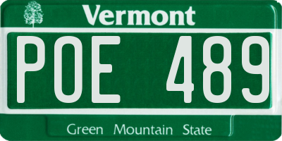 VT license plate POE489