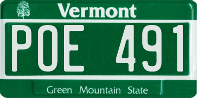 VT license plate POE491