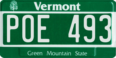 VT license plate POE493