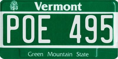 VT license plate POE495