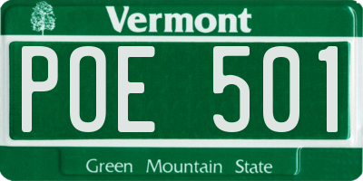 VT license plate POE501