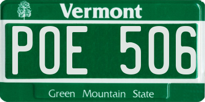 VT license plate POE506
