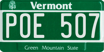 VT license plate POE507