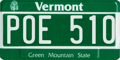 VT license plate POE510