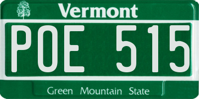 VT license plate POE515