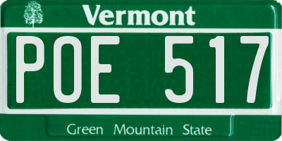 VT license plate POE517