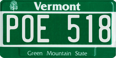 VT license plate POE518