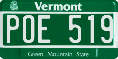 VT license plate POE519