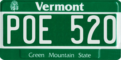 VT license plate POE520