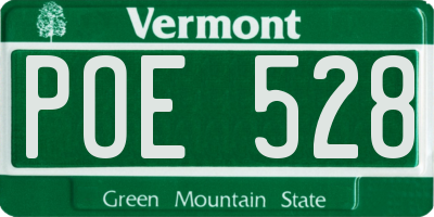 VT license plate POE528