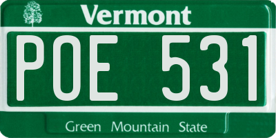 VT license plate POE531