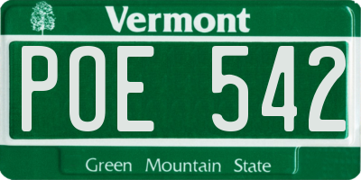 VT license plate POE542