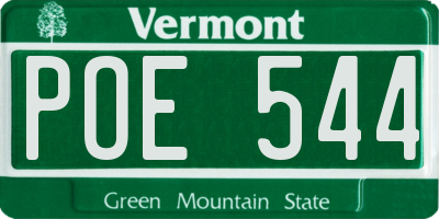 VT license plate POE544