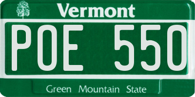 VT license plate POE550