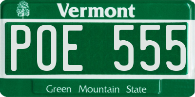 VT license plate POE555