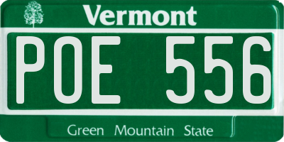 VT license plate POE556