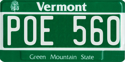 VT license plate POE560