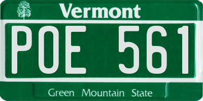 VT license plate POE561