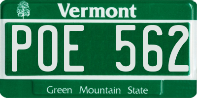 VT license plate POE562
