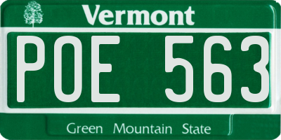 VT license plate POE563