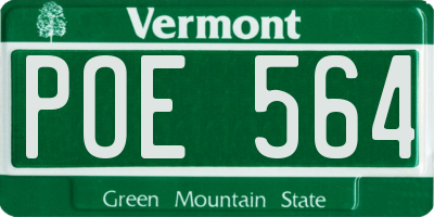 VT license plate POE564