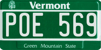 VT license plate POE569
