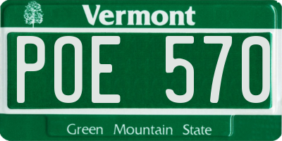 VT license plate POE570
