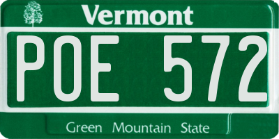 VT license plate POE572