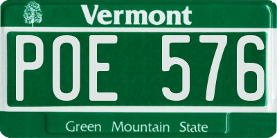 VT license plate POE576