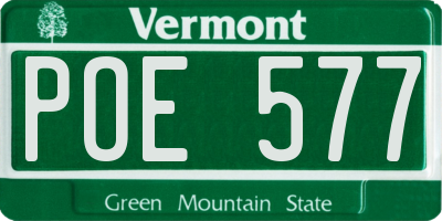 VT license plate POE577