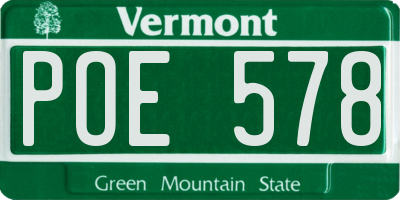 VT license plate POE578