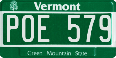 VT license plate POE579