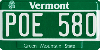 VT license plate POE580
