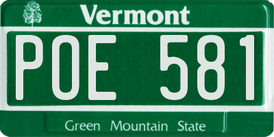 VT license plate POE581