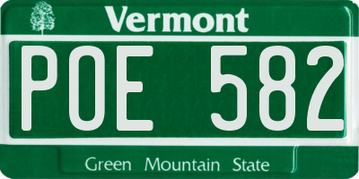 VT license plate POE582