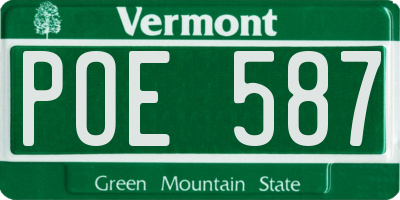 VT license plate POE587