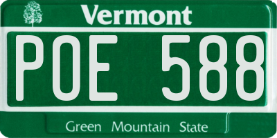 VT license plate POE588