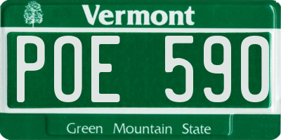 VT license plate POE590