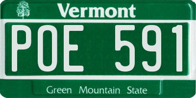 VT license plate POE591