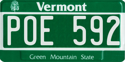 VT license plate POE592