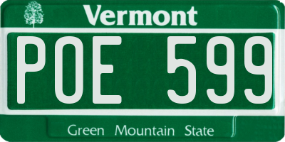 VT license plate POE599