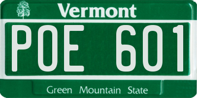 VT license plate POE601