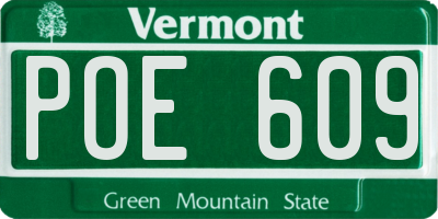 VT license plate POE609