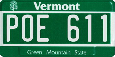VT license plate POE611