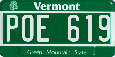 VT license plate POE619