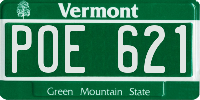 VT license plate POE621